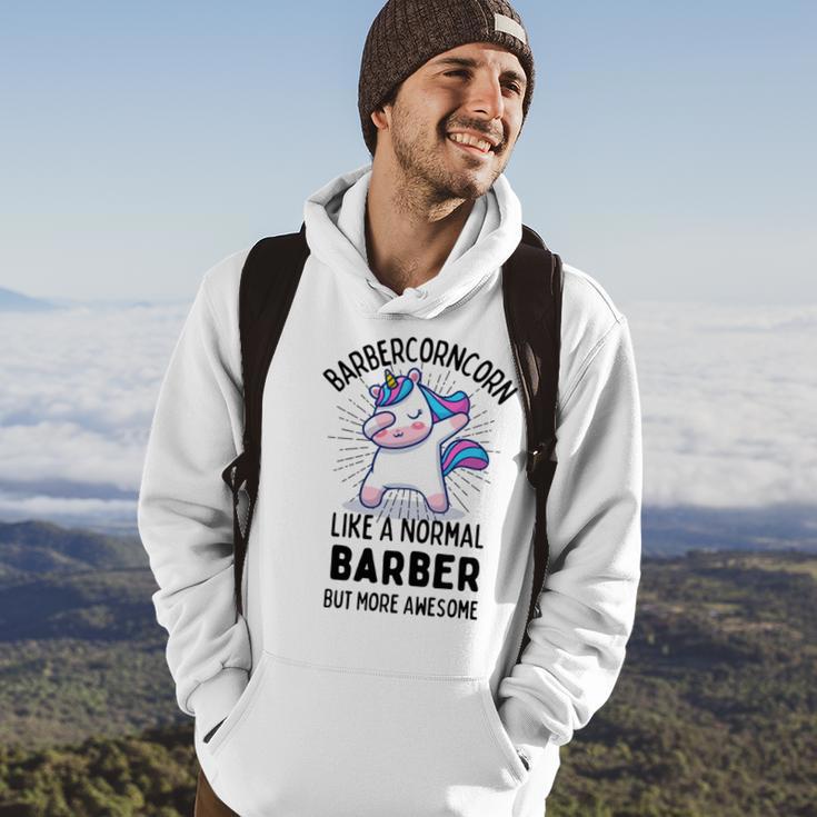 Barbercorn Funny Unicorn Dabbing Gift Like A Normal Barber But More Awesome Hoodie Lifestyle