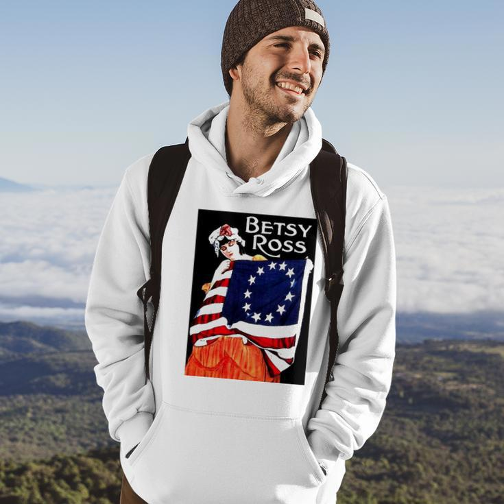 Betsy Ross American Flag 1776 Art 4Th Of July Gift Hoodie Lifestyle