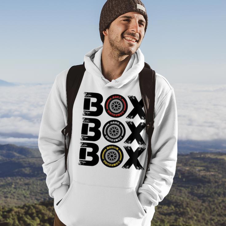 Box Box Box F1 Tyre Compound V2 Design Hoodie Lifestyle