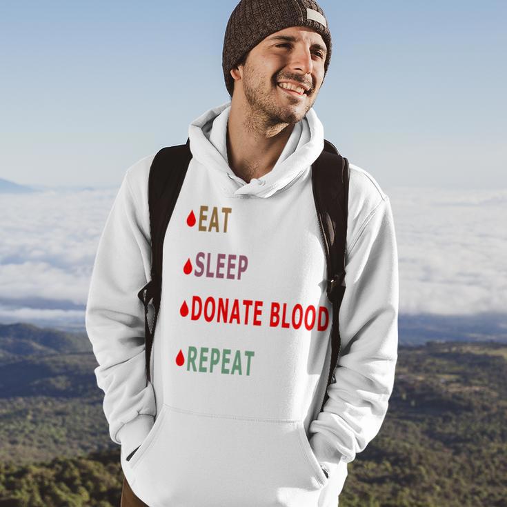 Eat Sleep Donate Blood Repeat Blood Donation Blood Donation Awareness Hoodie Lifestyle