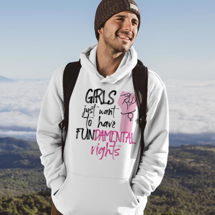 Girls Just Wanna Have Fundamental Human Rights Funny V2 Hoodie Lifestyle