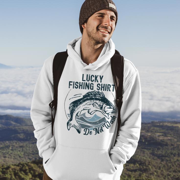 Lucky Fishing Shirt Do Not Wash Fisherman Dad Blue Hoodie Lifestyle