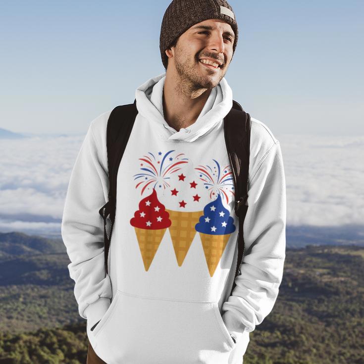 Memorial Day 4Th Of July Holiday Patriotic Ice Cream Hoodie Lifestyle