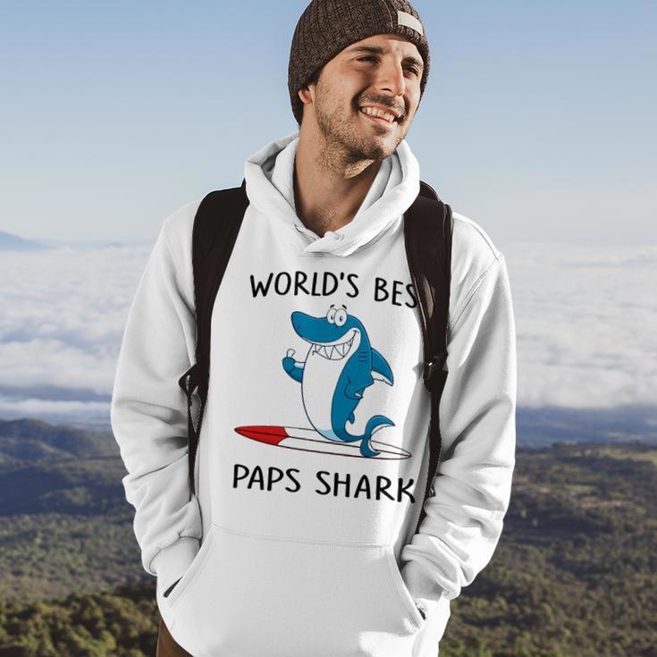 Paps Grandpa Gift Worlds Best Paps Shark Hoodie Lifestyle