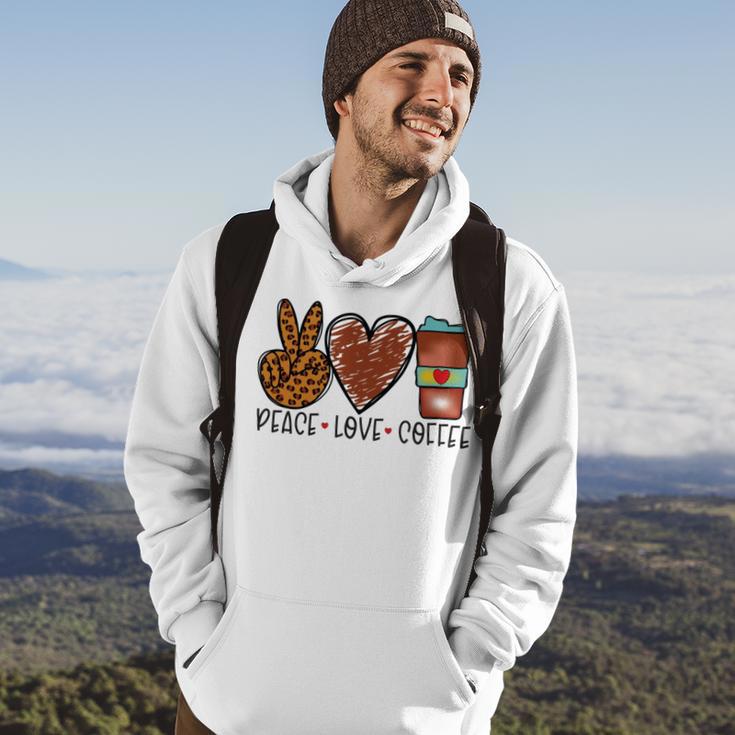 Peace Love Coffee Hoodie Lifestyle