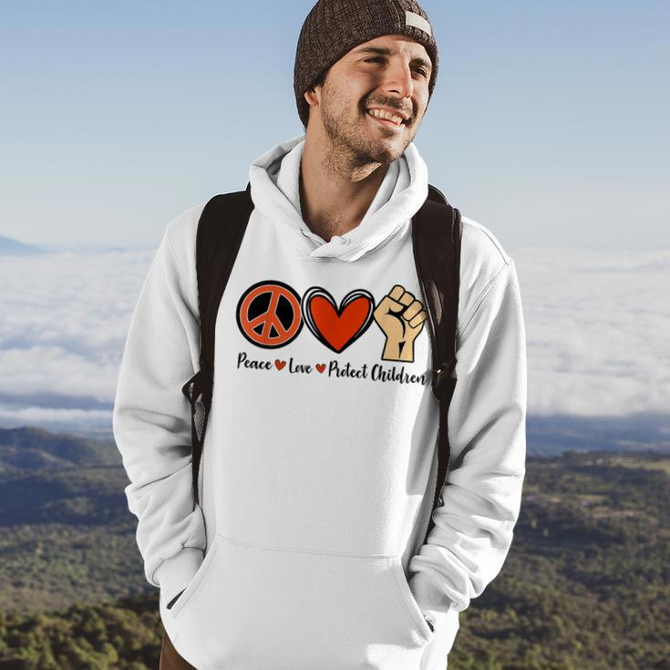 Protect Our Kids End Guns Violence Wear Orange Peace Sign Hoodie Lifestyle