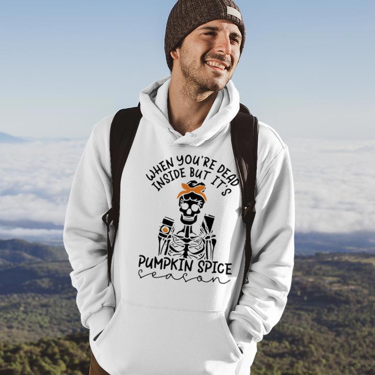 Skeleton When You’Re Dead Inside But It’S Pumpkin Spice Season Skeleton Fall Pumpkin Spice SeasonHoodie Lifestyle