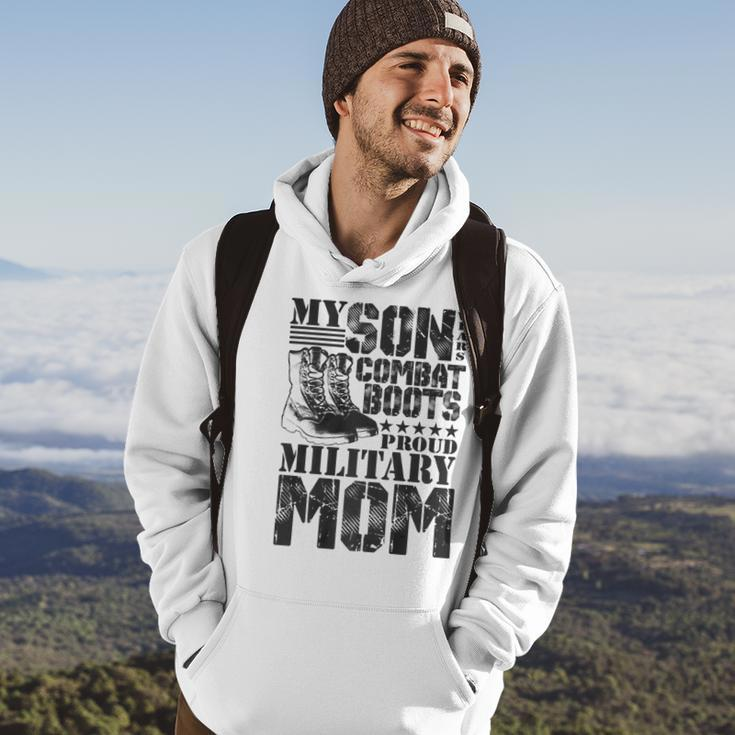 Son Wears Combat Boots Military Mom Military Family Premium T-Shirt Hoodie Lifestyle