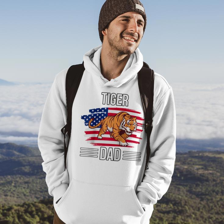 Tiger Us Flag 4Th Of July Fathers Day Tiger Dad Hoodie Lifestyle