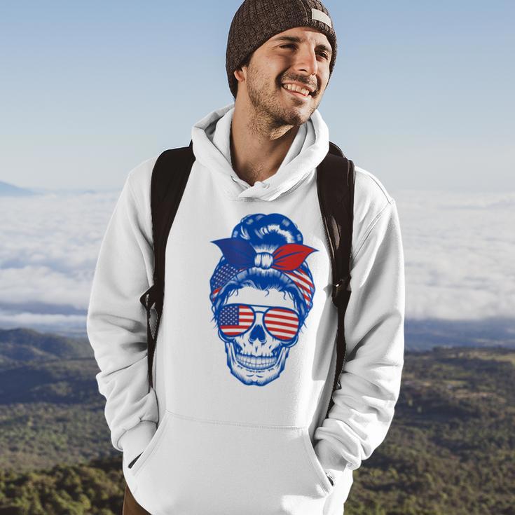 Ultra Maga Red White Blue Skull Hoodie Lifestyle