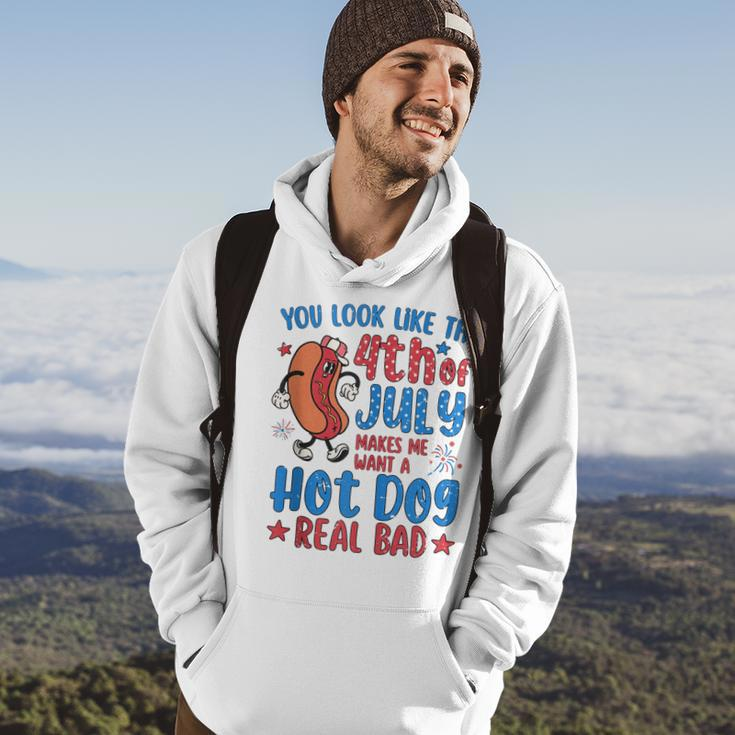 You Look Like 4Th Of July Makes Me Want A Hot Dog Real Bad V8 Hoodie Lifestyle