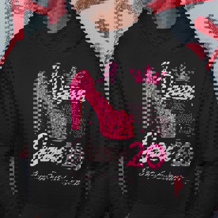 A Queen Was Born On June 20 High Heels June 20Th Birthday Hoodie Unique Gifts