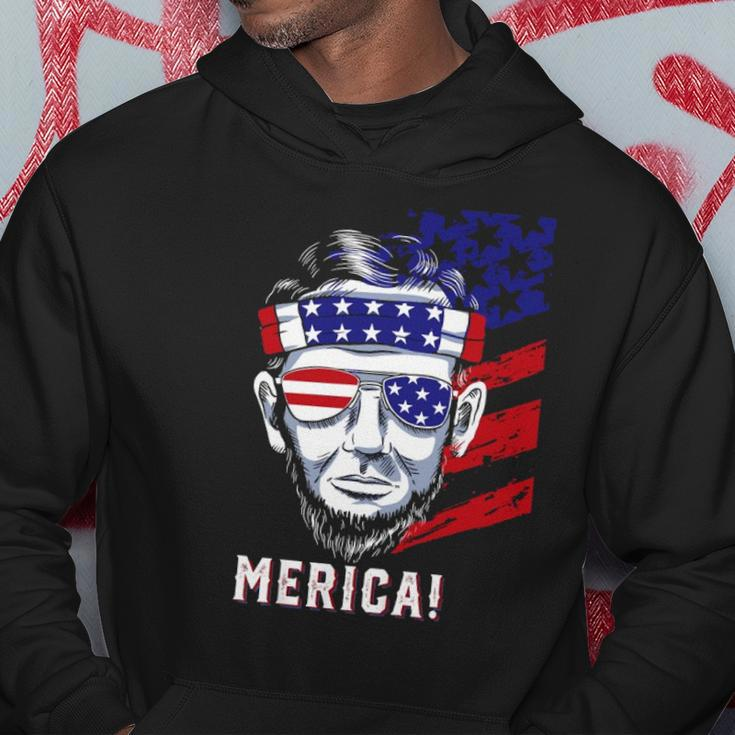 Abraham Lincoln 4Th Of July Merica Men Women American Flag Hoodie Unique Gifts