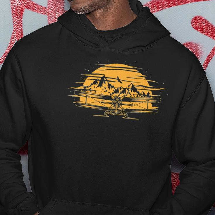 Airplane Aircraft Plane Propeller Mountains Sky Air Gift Hoodie Unique Gifts