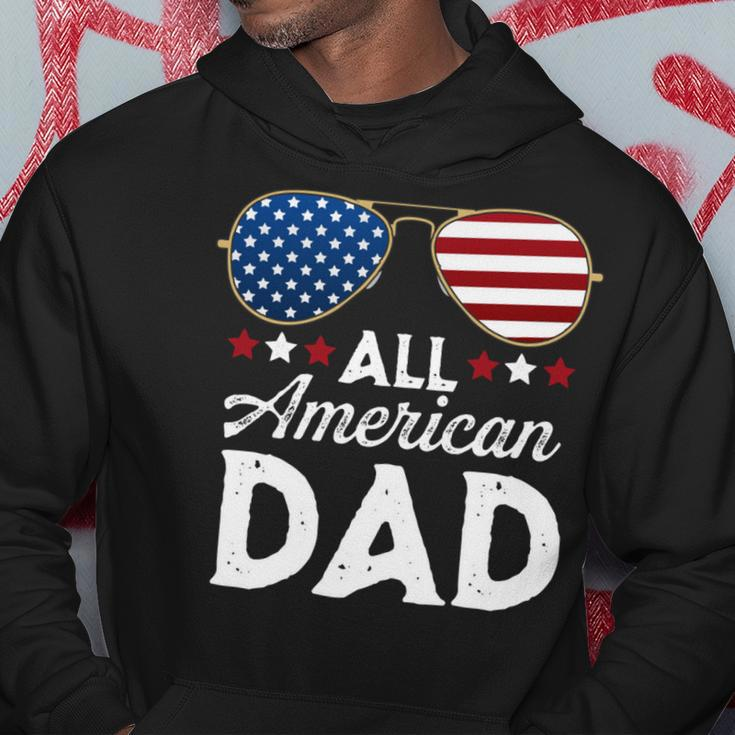 All American Dad Patriotic 4Th Of July Usa Flag Sunglasses Hoodie Funny Gifts