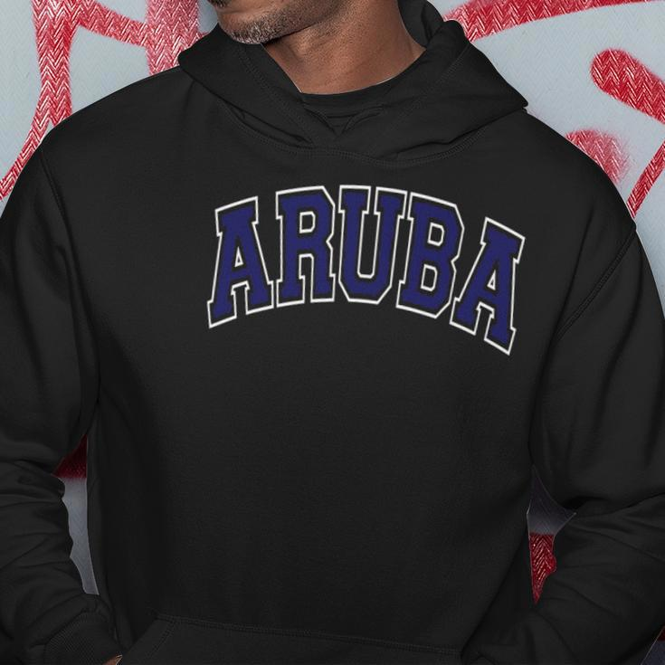 Aruba Varsity Style Navy Blue Text Hoodie Unique Gifts