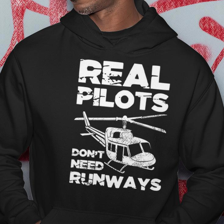 Aviation Real Pilots Dont Need Runways Helicopter Pilot Hoodie Unique Gifts