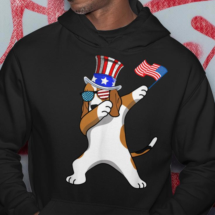 Beagle Dabbing Dog Dad 4Th Of July Hoodie Funny Gifts