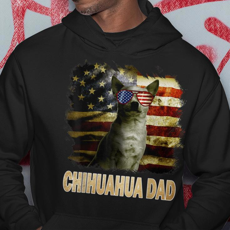 Best Chihuahua Dad Ever American Flag 4Th Of July Vintage Hoodie Funny Gifts