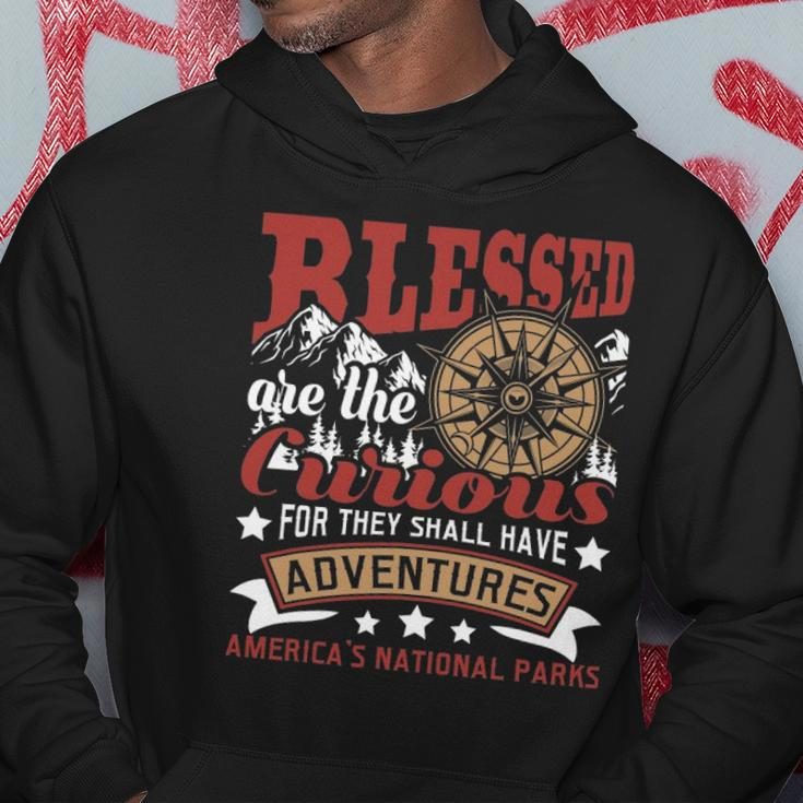 Blessed Are The Curious - Us National Parks Hiking & Camping Hoodie Unique Gifts