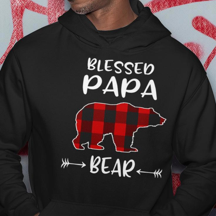 Blessed Papa Bear Buffalo Plaid Bear For Papa Hoodie Unique Gifts