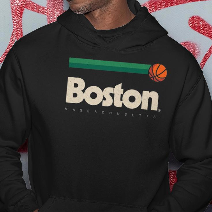 Boston Basketball B-Ball Massachusetts Green Retro Boston Hoodie Unique Gifts