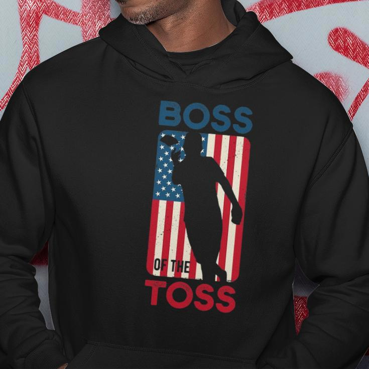 Cornhole S For Men Boss Of The Toss 4Th Of July Hoodie Unique Gifts
