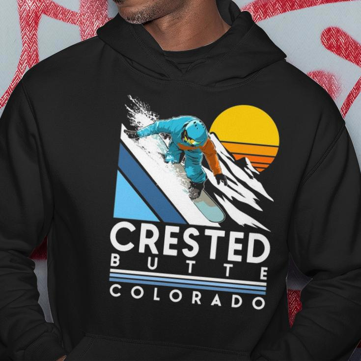 Crested Butte Colorado Retro Snowboard Hoodie Unique Gifts