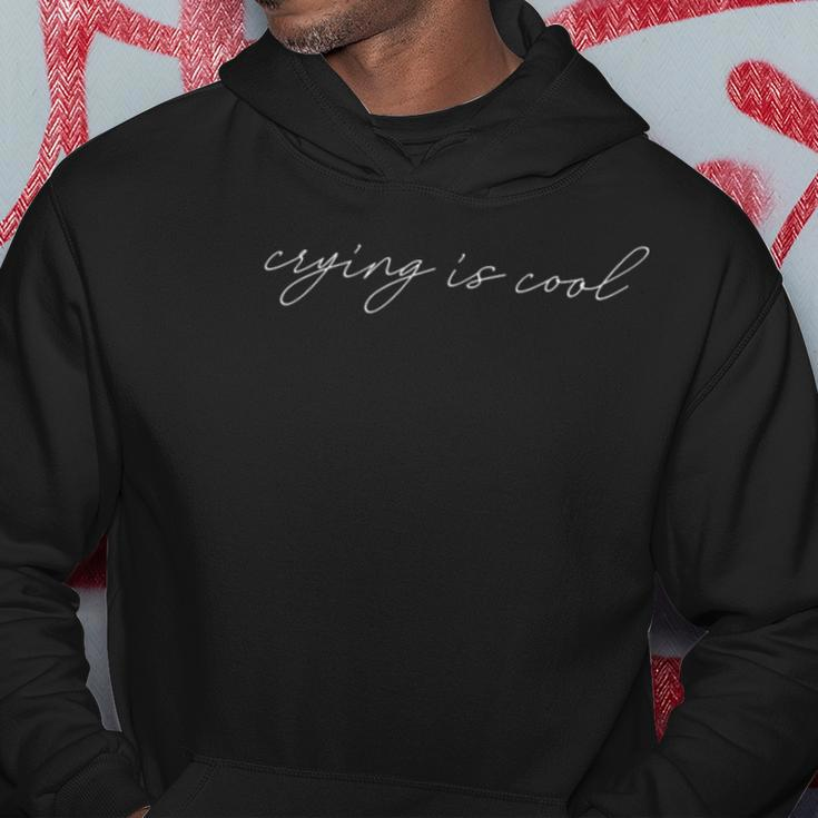 Crying Is Cool Fancy Calligraphy Mental Health Awareness Hoodie Personalized Gifts