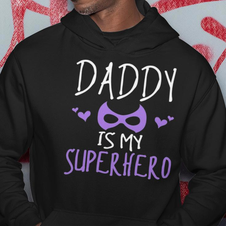 Cute Graphic Daddy Is My Superhero With A Mask Hoodie Personalized Gifts