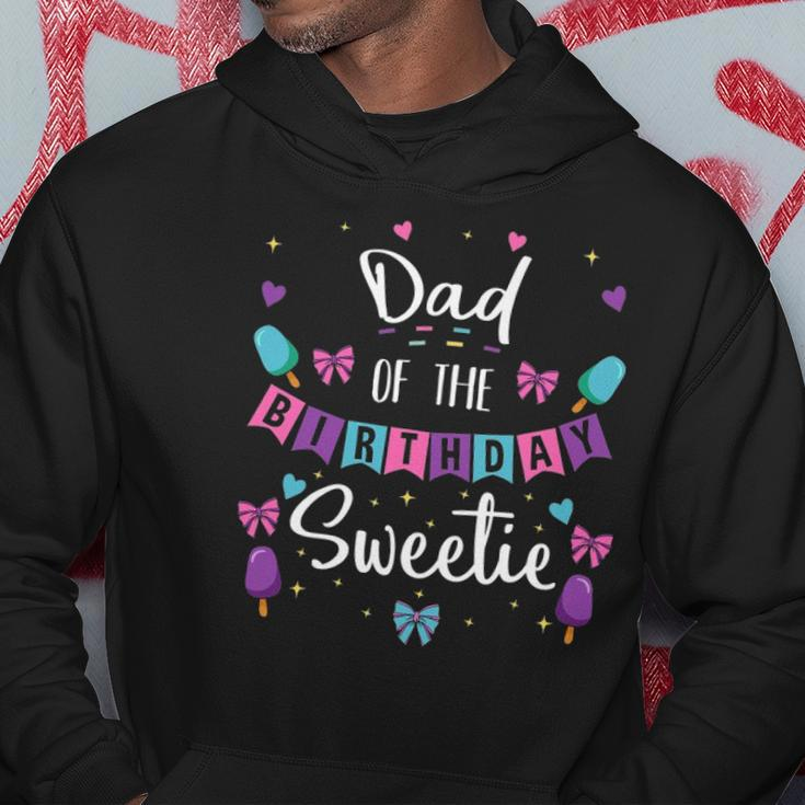 Dad Of The Birthday Sweetie Ice Cream Bday Party Father Dad Hoodie Unique Gifts