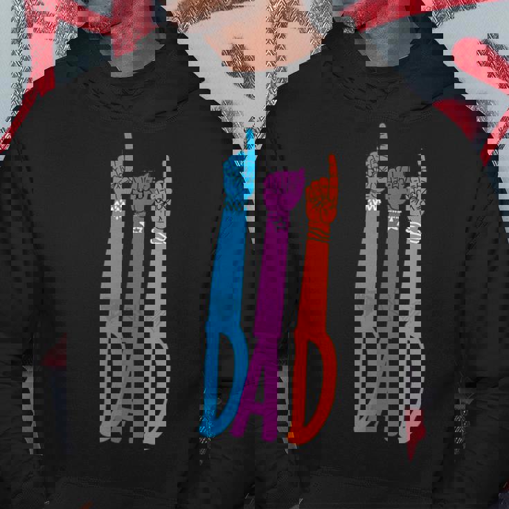 Dad Papa Father Colorful Asl American Sign Language Deaf Hoodie Personalized Gifts