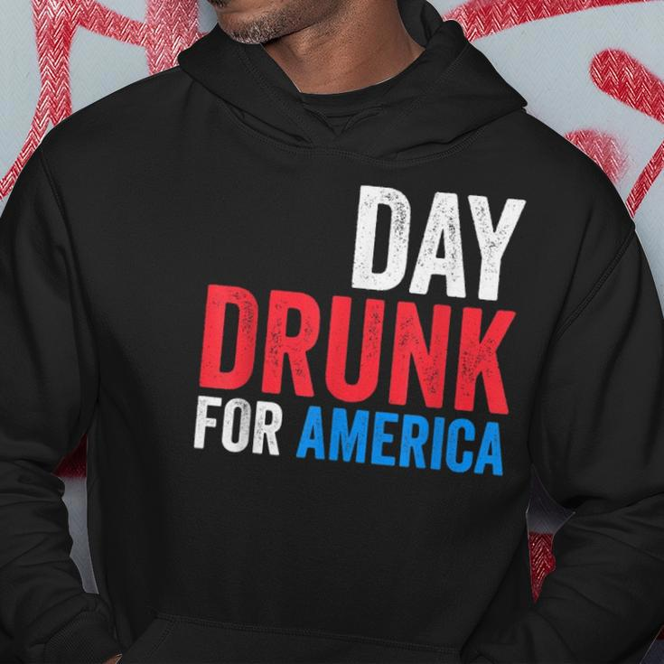 Day Drunk For America Drinking Fourth Of July Gift Hoodie Unique Gifts