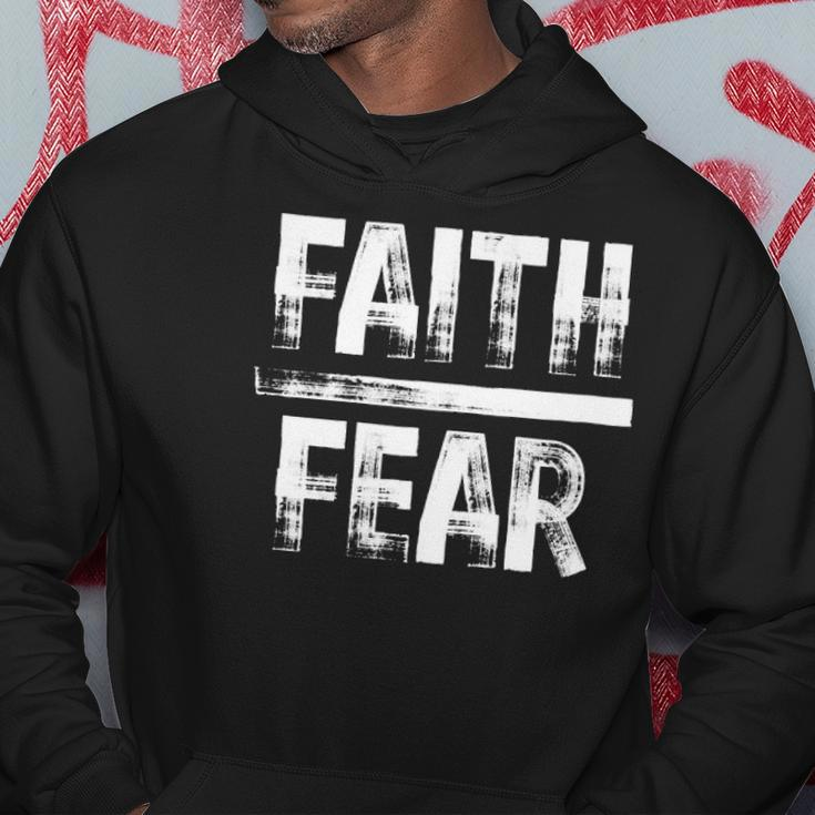 Distressed Faith Over Fear Believe In Him Hoodie Unique Gifts