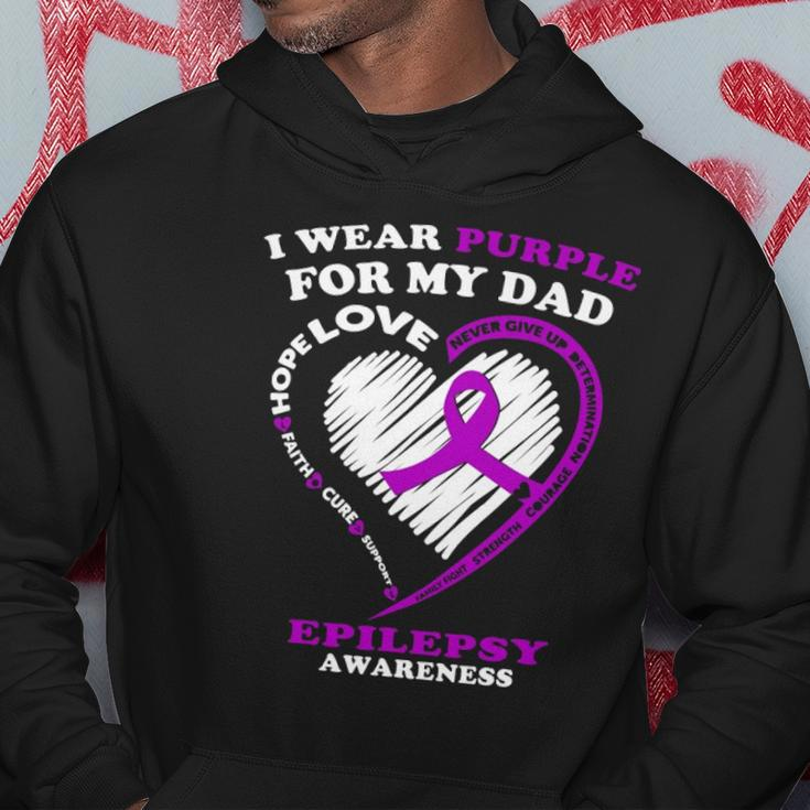 Epilepsy Awareness I Wear Purple For My Dad Hoodie Unique Gifts