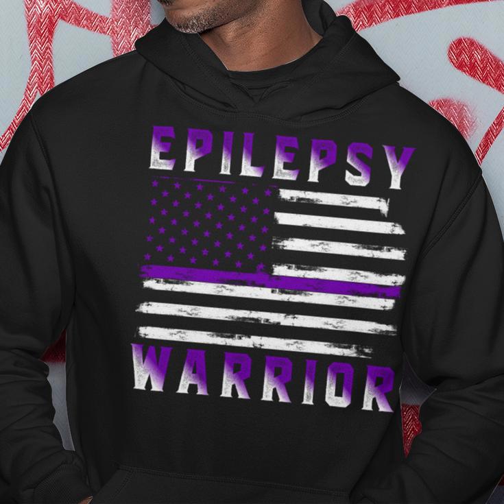 Epilepsy Warrior Usa Flag United States Flag Epilepsy Epilepsy Awareness Hoodie Funny Gifts