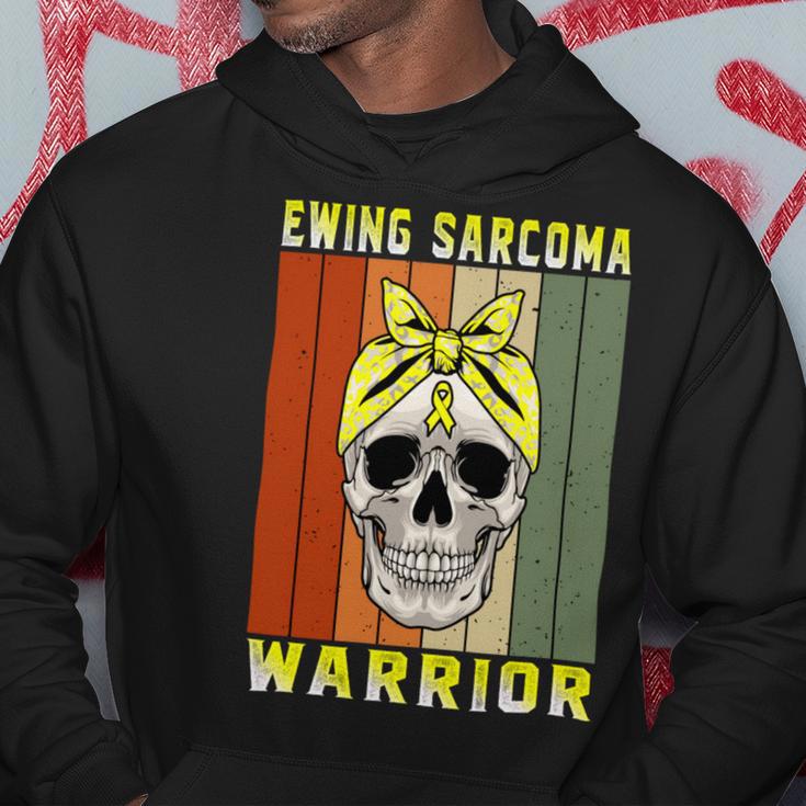 Ewings Sarcoma Warrior Skull Women Vintage Yellow Ribbon Ewings Sarcoma Ewings Sarcoma Awareness Hoodie Funny Gifts