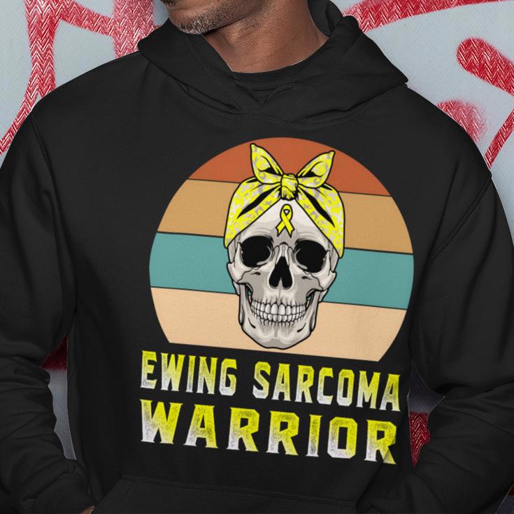 Ewings Sarcoma Warrior Skull Women Vintage Yellow Ribbon Ewings Sarcoma Ewings Sarcoma Awareness V2 Hoodie Funny Gifts