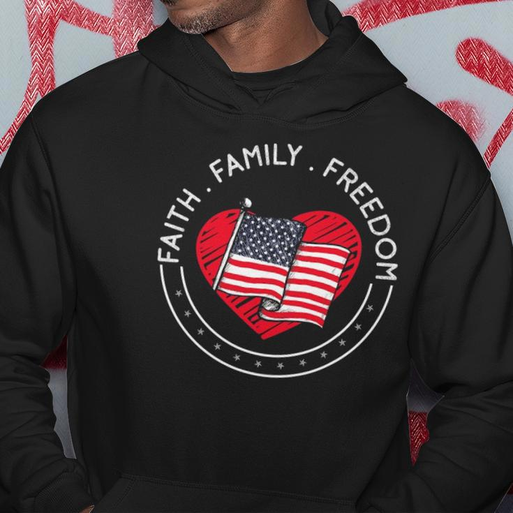 Faith Family Freedom American Patriotism Christian Faith Hoodie Unique Gifts