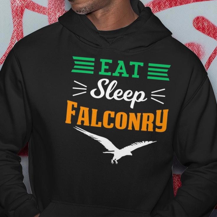 Falconer Falcon Hunter Hunting Hawking Eat Sleep Falconry Hoodie Unique Gifts