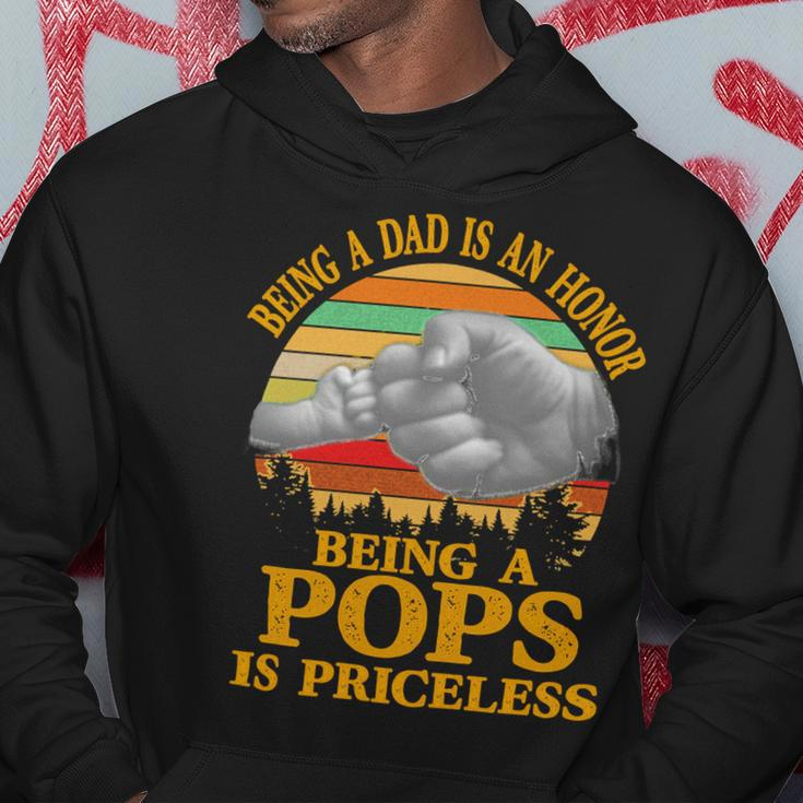 Father Grandpa Being A Dad Is An Honor Being A Pops Is Priceless 248 Family Dad Hoodie Unique Gifts