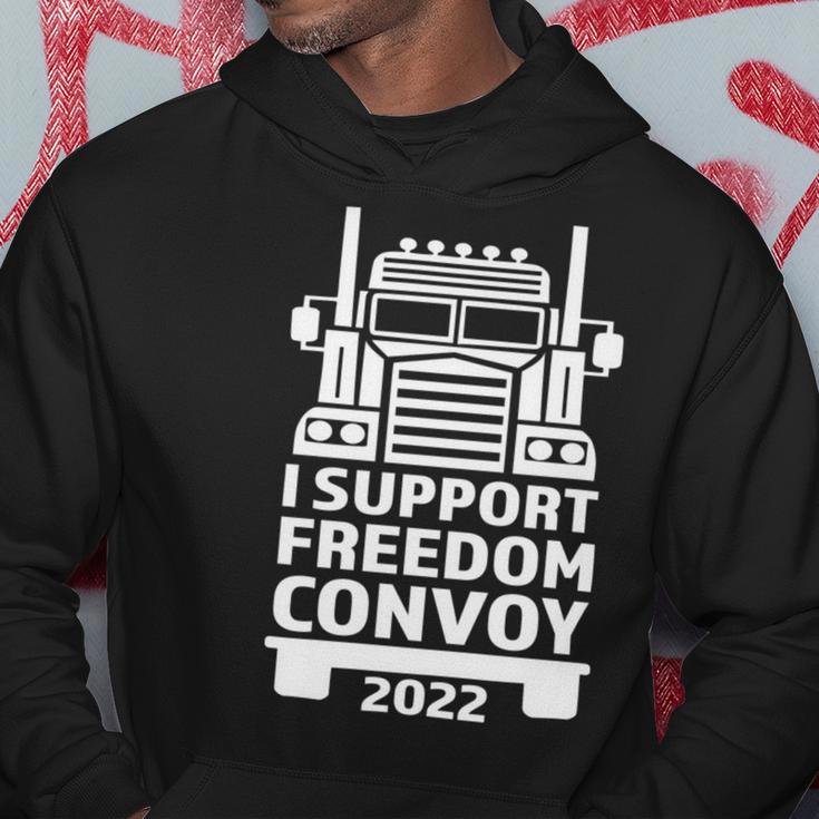 Freedom Convoy 2022 In Support Of Truckers Mandate Freedom Hoodie Funny Gifts