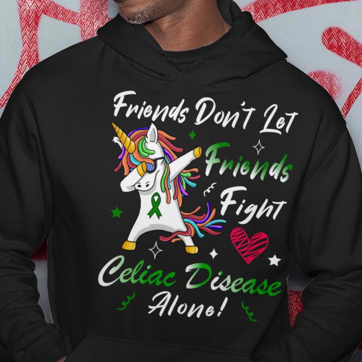 Friends Dont Let Friends Fight Celiac Disease Alone Unicorn Green Ribbon Celiac Disease Celiac Disease Awareness Hoodie Funny Gifts