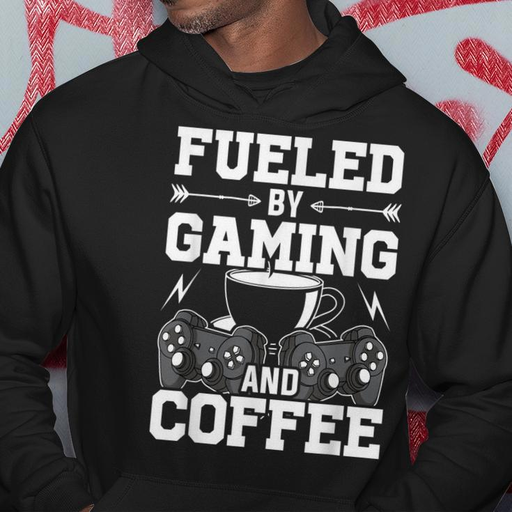 Fueled By Gaming And Coffee Video Gamer Gaming Hoodie Funny Gifts