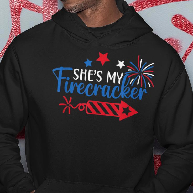 Funny 4Th Of July She Is My Firework Patriotic Us Couples Hoodie Funny Gifts