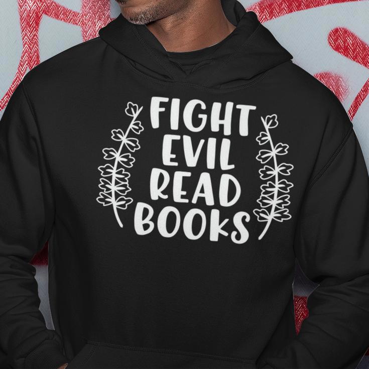 Funny Fight Evil Read Books Hoodie Funny Gifts