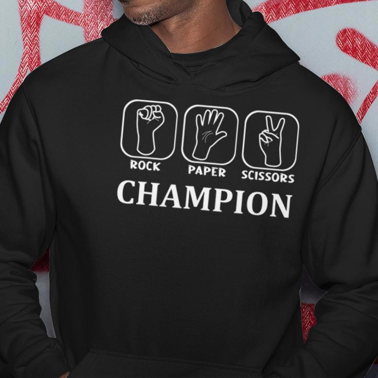 Funny Game Rock Paper Scissors Champion Hoodie Unique Gifts