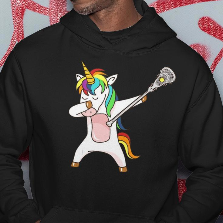 Funny Lacrosse Unicorn Dabbing Gift Hoodie Unique Gifts