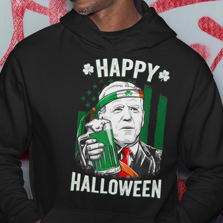 Funny Leprechaun Biden Happy Halloween For St Patricks Day Hoodie Funny Gifts