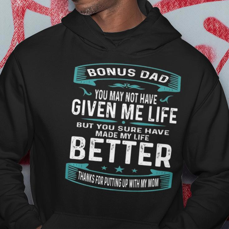 Funny Vintage Fathers Day Bonus Dad From Daughter Son Boys Hoodie Unique Gifts